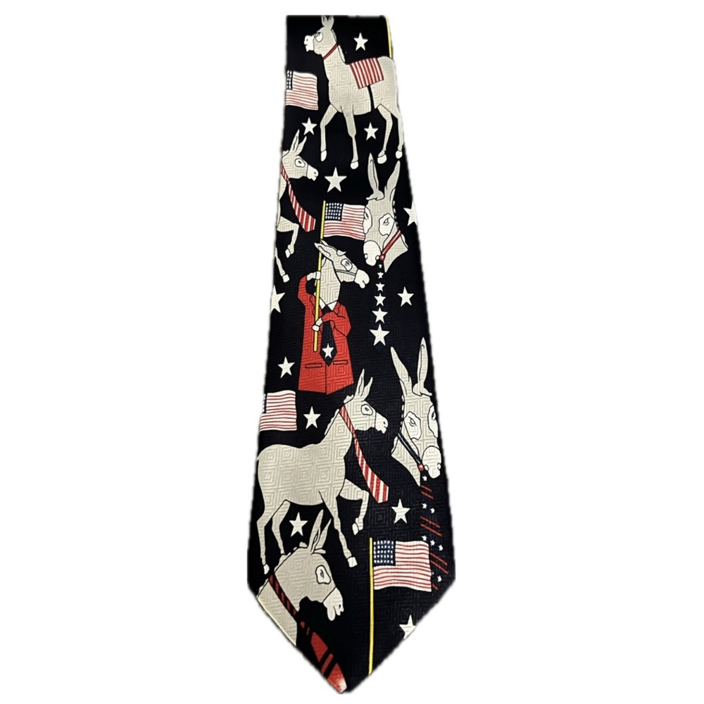Designs by A. Rogers tie, Democratic Party donkey design.  Good used condition.